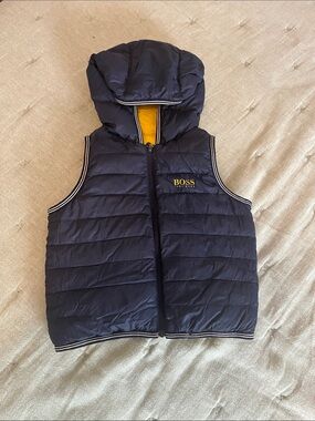 BOSS Reversible Yellow/Navy Puffer Vest